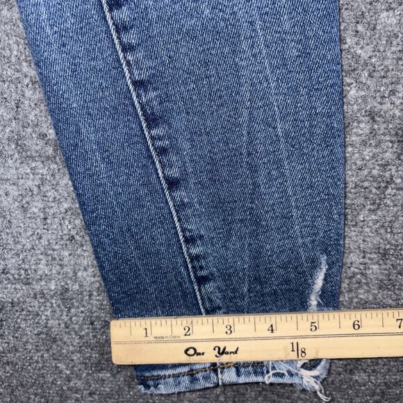Good American Good Curve Jeans Womens Size 6 / 28 Blue Distressed Stretch - Picture 9 of 10